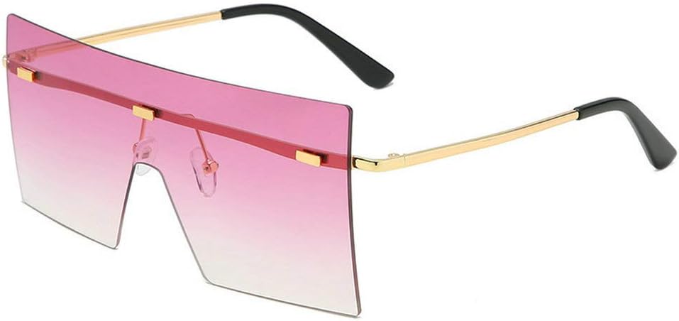 

COTIA Модные женские солнцезащитные очки без оправы, фирменный дизайн, мужские большие квадратные солнцезащитные очки с градиентом синего и розового цвета, Gradient Purple