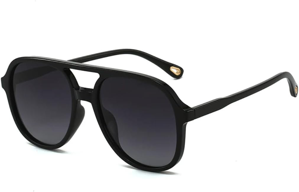 

Мужские солнцезащитные очки в стиле ретро с двойной перемычкой, классические женские градиентные очки с защитой от УФ-излучения UV400, модные очки для вождения VRTRFFTR, Black Gray Gradient