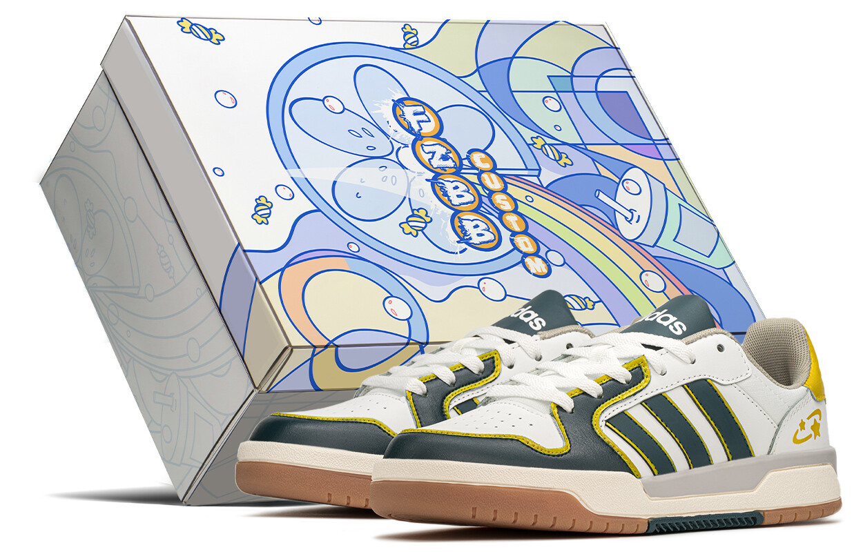 

Кроссовки adidas neo Entrap Skateboarding Shoes Men Low-top White/yellow/blue, белый/желтый