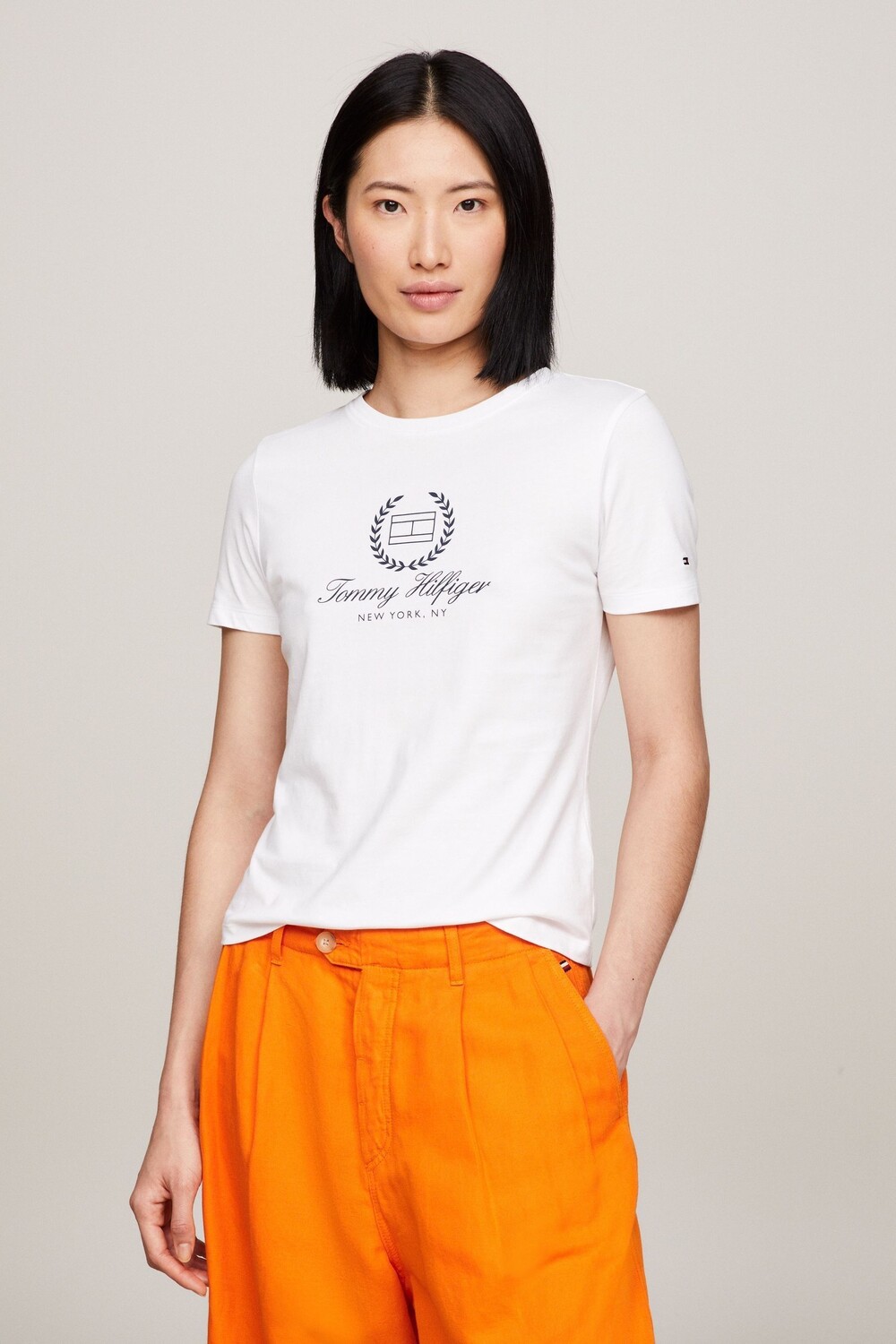 

Футболка с логотипом и эмблемой Tommy Hilfiger, белый
