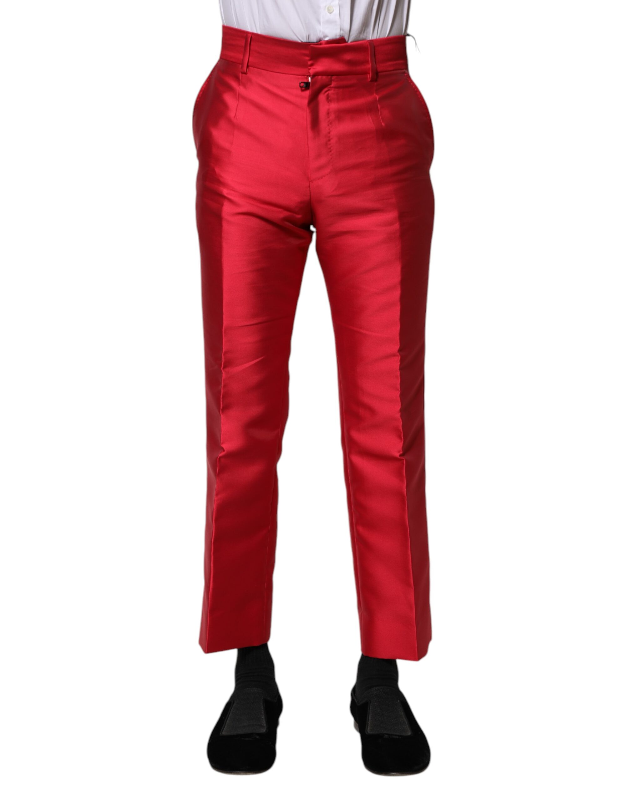 Красные укороченные брюки из полиэстера Dolce & Gabbana, Red