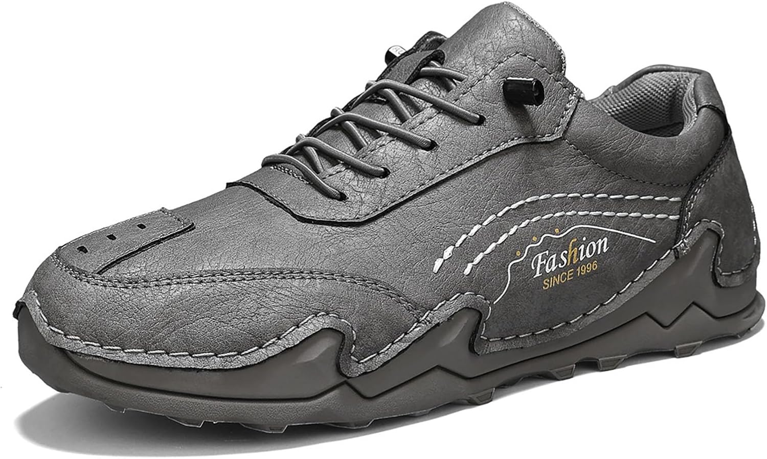 

Мужские повседневные кроссовки на шнуровке с эластичной застежкой, с круглым носком, противоскользящей подошвой, удобные для ходьбы, стильные и комфортные для повседневного ношения, походов и кемпинга Nxnbhsl, серый