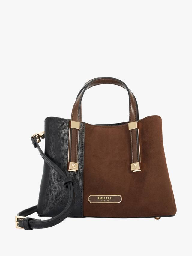 

Сумка-тоут Dinkydorry из смесовой замши Dune London, Dark Brown