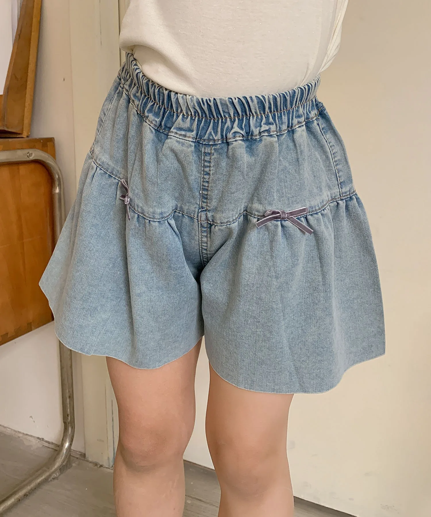 Расклешенные джинсовые шорты Aimoha Kids, blue