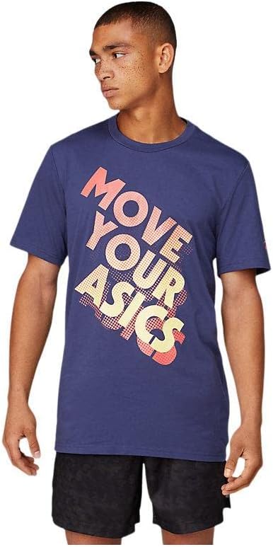 

Мужская футболка ASICS с коротким рукавом и графическим принтом, размер 2 (2031C446), синий