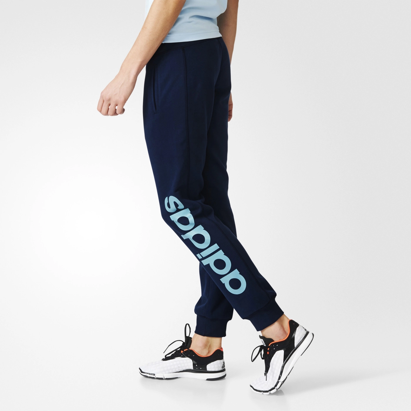 Эссеншиалс спортивные штаны женские Adidas, синий — фото 4