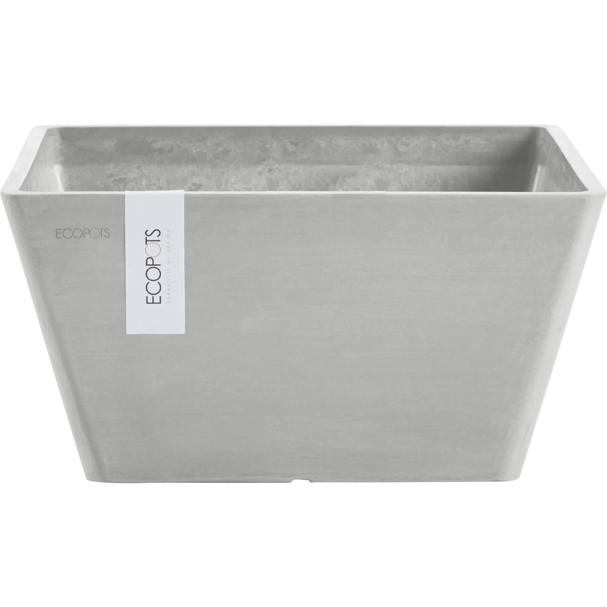 

Цветочный горшок ECOPOTS «BERLIN White Grey», ШxГxВ: 31x31x15,5 см, белый/серый