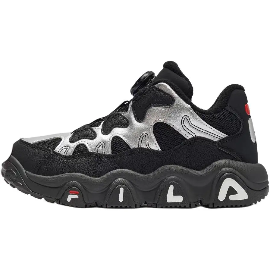 

FILA KIDS Боа противоскользящие износостойкие низкие детские повседневные кроссовки black silver