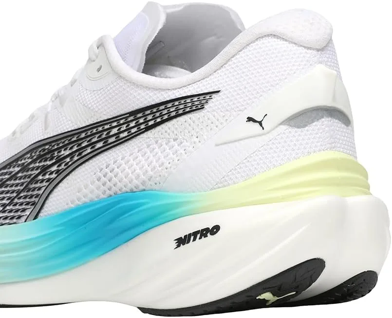 Кроссовки Puma Herren Deviate Nitro 3 White-Mint Melt Schuhe, белый/зеленый — фото 4