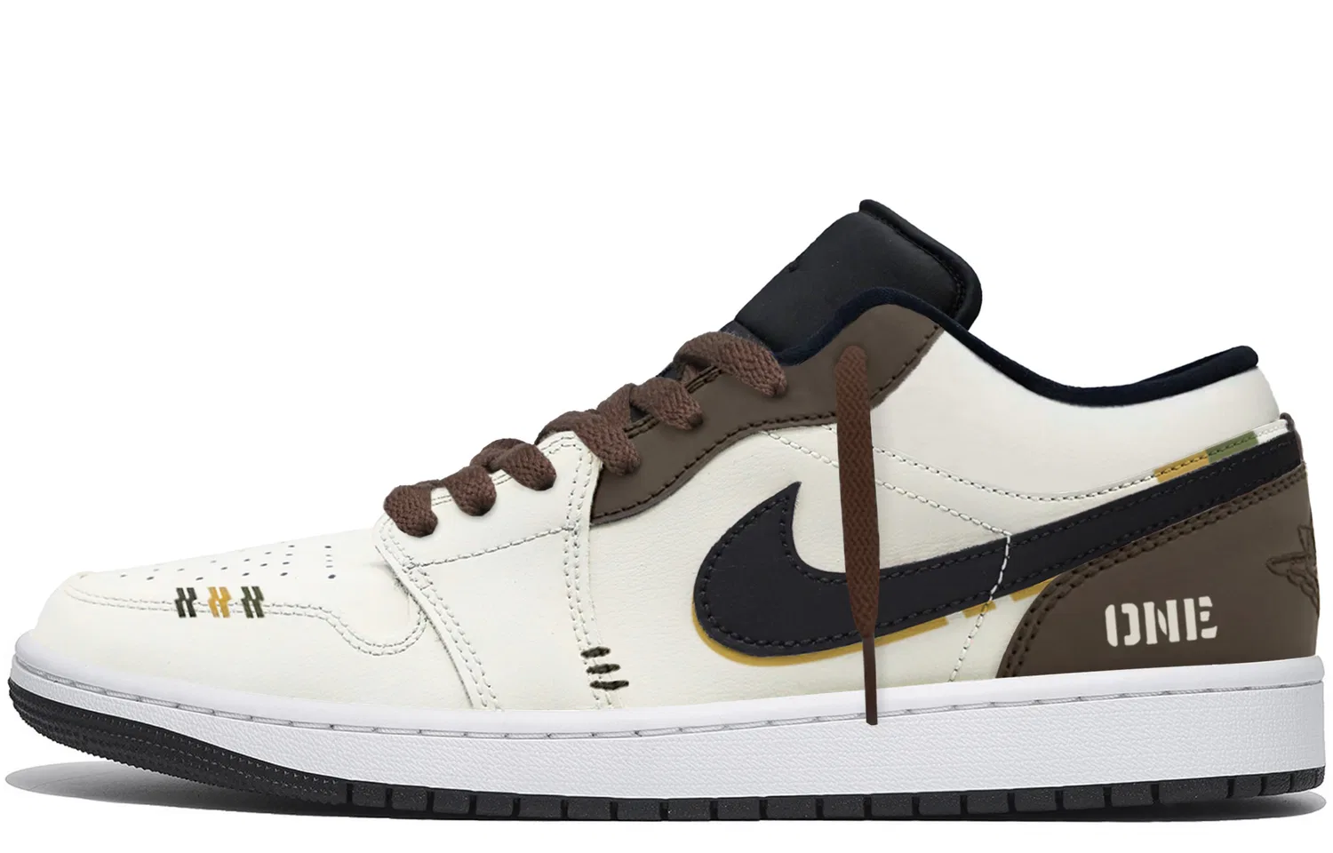 Кроссовки баскетбольные низкие Air Jordan 1 Low Beige White Brown