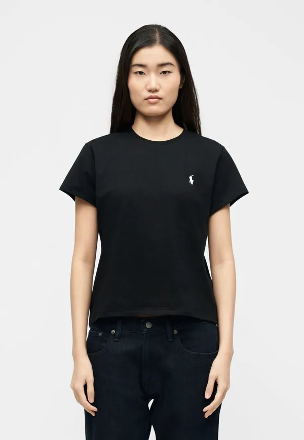 Классическая футболка с круглым вырезом, базовая футболка Polo Ralph Lauren, Black — фото 3