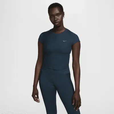 

Футболка Nike One Fitted Rib, цвет Armory Navy/White