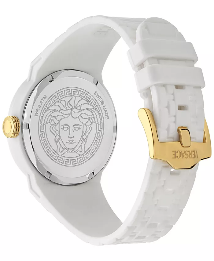 Мужские часы Swiss V-Pop с белым силиконовым ремешком, 43 мм Versace — фото 4