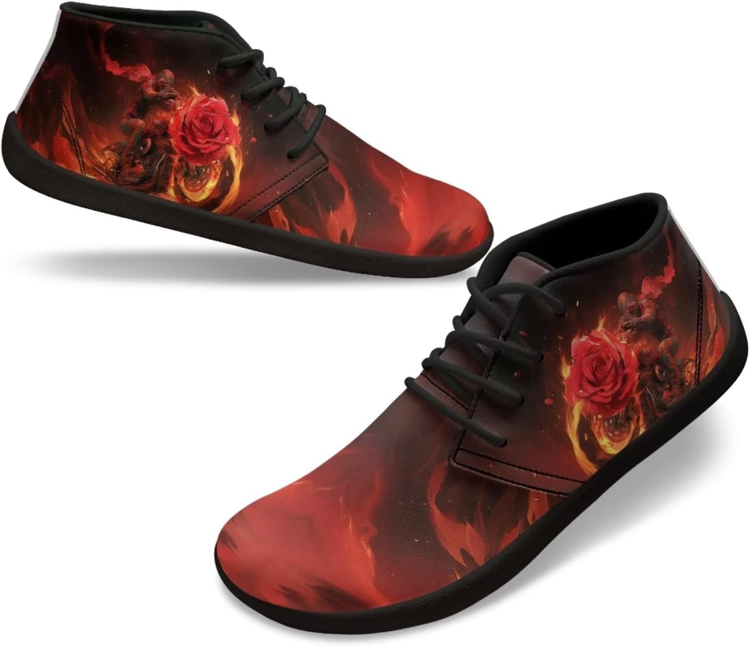 

Мужские кроссовки для ходьбы босиком, с широким носком, стильные, с нескользящей подошвой и нулевым перепадом высоты Xixirimido, Locomotive Flame Rose