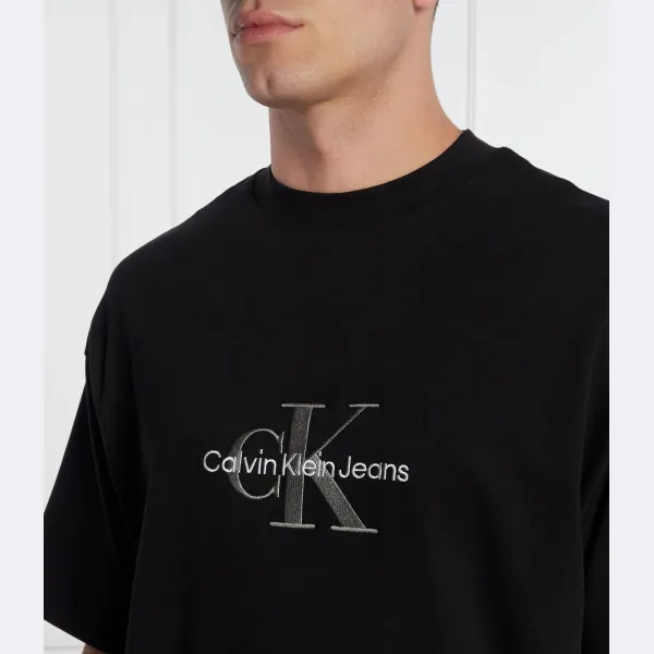 Футболка свободного кроя с архивным монологом Calvin Klein, черный — фото 4