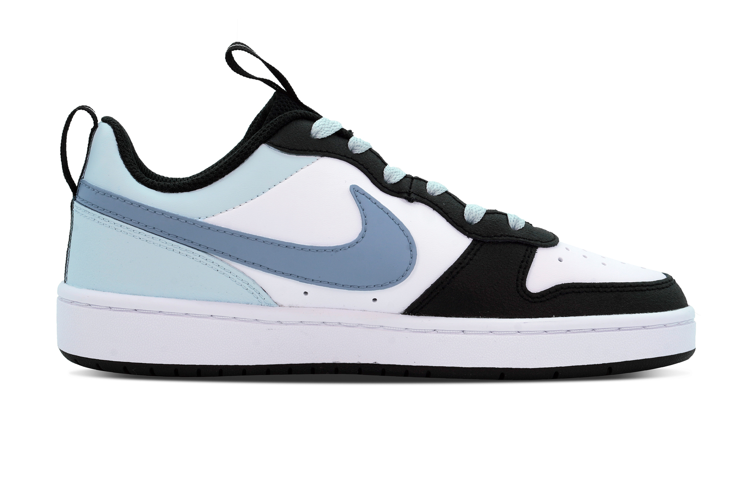 Nike Кроссовки для скейтбординга Court Borough Low 2 с противоскользящей и износостойкой подошвой, низкие, для детей, бело-голубые, для подростков — фото 3