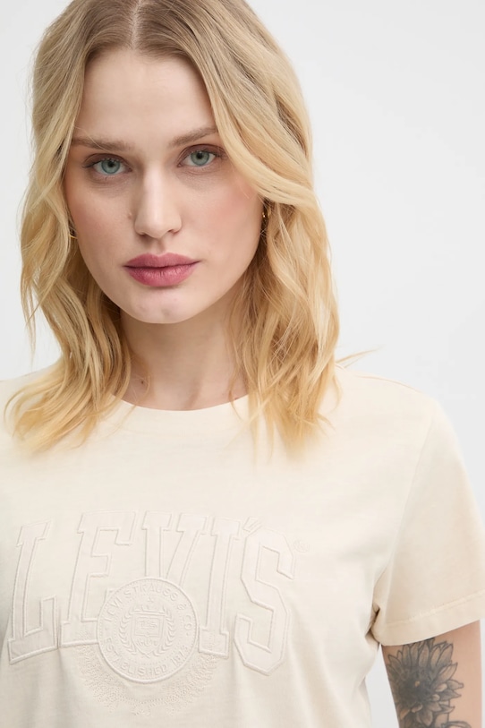 

Хлопковая футболка Levi'S, бежевый
