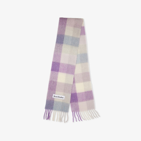 

Logo-Patch checked knitted scarf Acne Studios, мультиколор