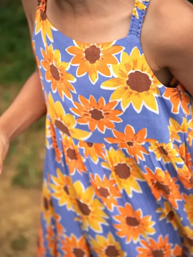 Детское летнее платье без рукавов Sophie, с подсолнухами Frugi — фото 2