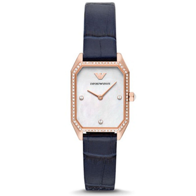 

EMPORIO ARMANI Часы Wrist Watch Quartz Movement Leather Watch Bands 24mm Mother-of-Pearl Color Watch Dial Women's Watch, White Dial