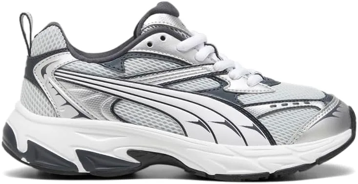 Кроссовки для мальчиков PUMA Kids Morphic с шнуровкой, повседневные - серые, серый/серебристый — фото 3