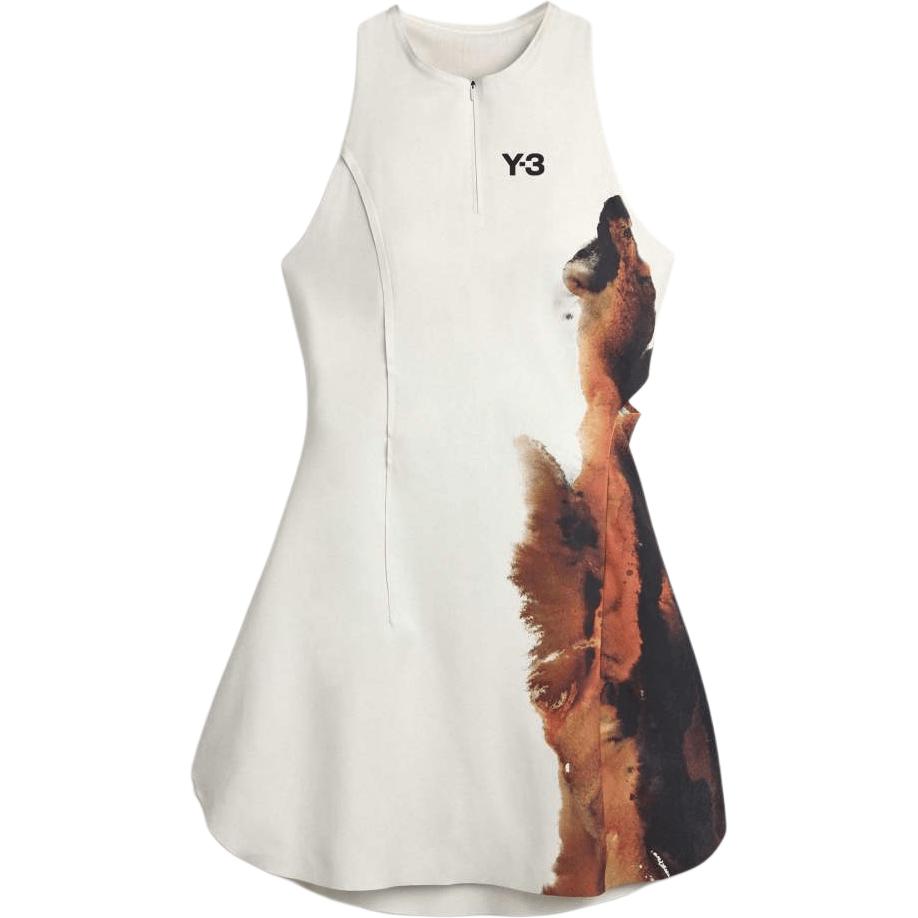 

Платье мини Y 3 с абстрактным принтом Y-3, серый