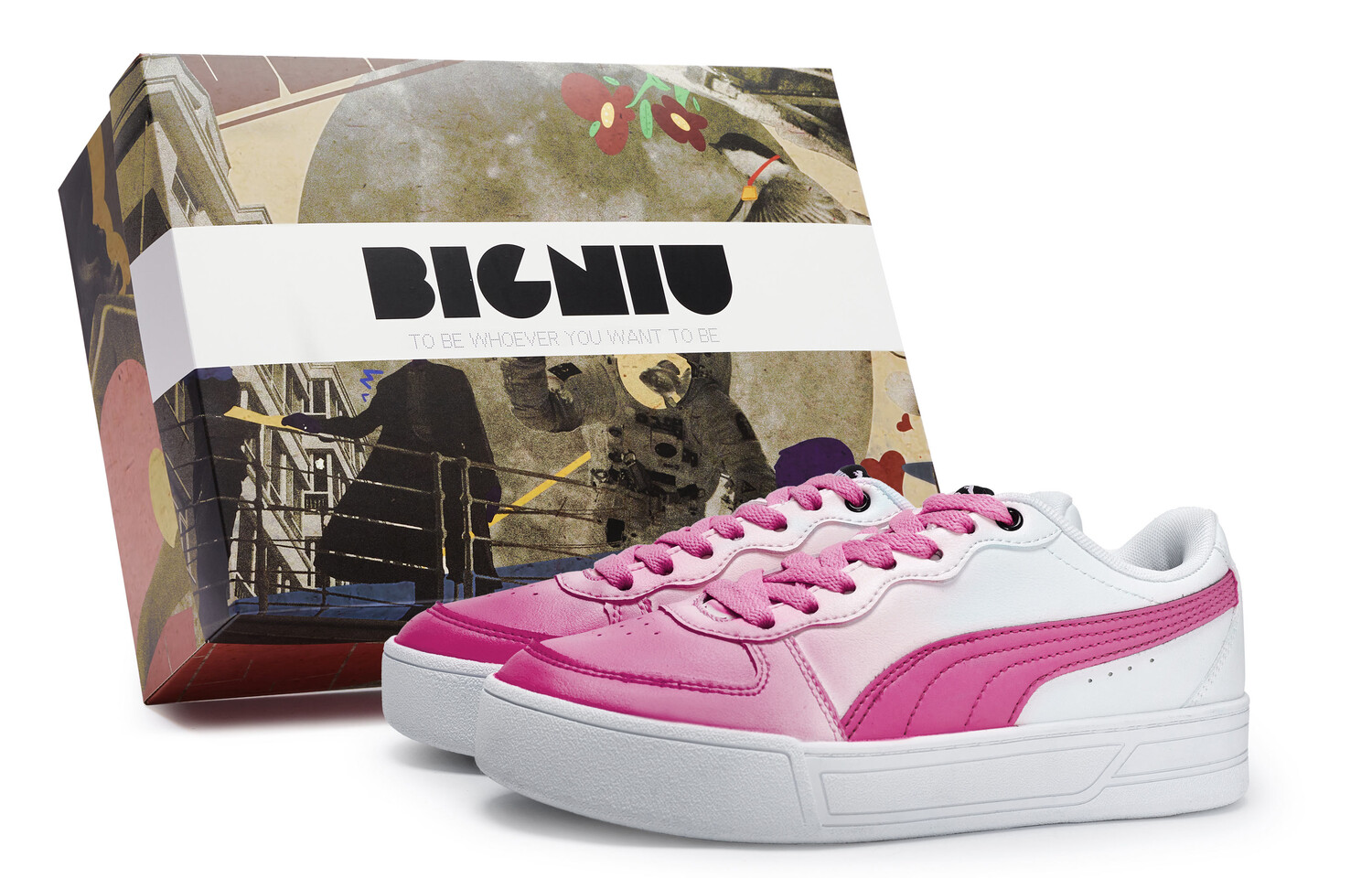 

Кроссовки Puma Skye Skateboarding Shoes Women's Low-top Pink, белый/фуксия