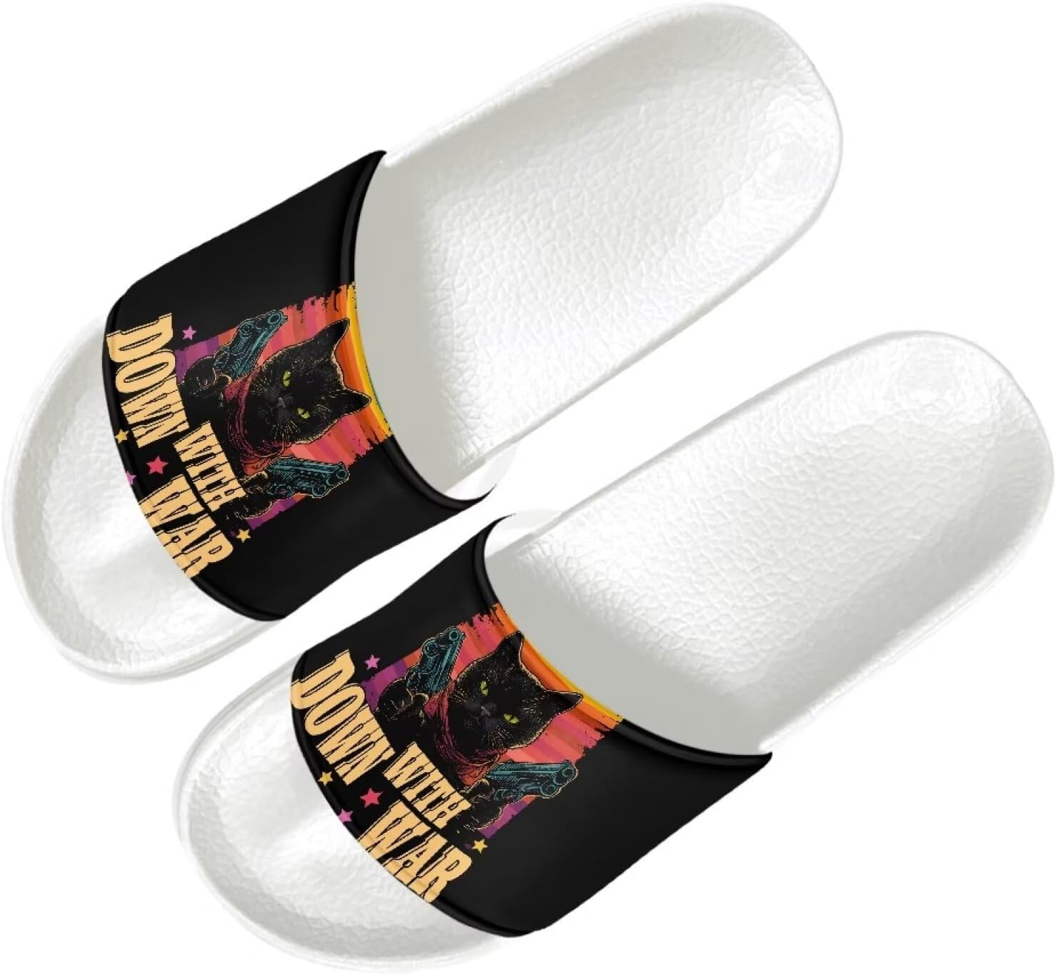 

Мужские шлепанцы Quxjehoe, быстросохнущие для душа, противоскользящие, легкие, модные летние сандалии, размеры США 5-14, Cowboy Cat