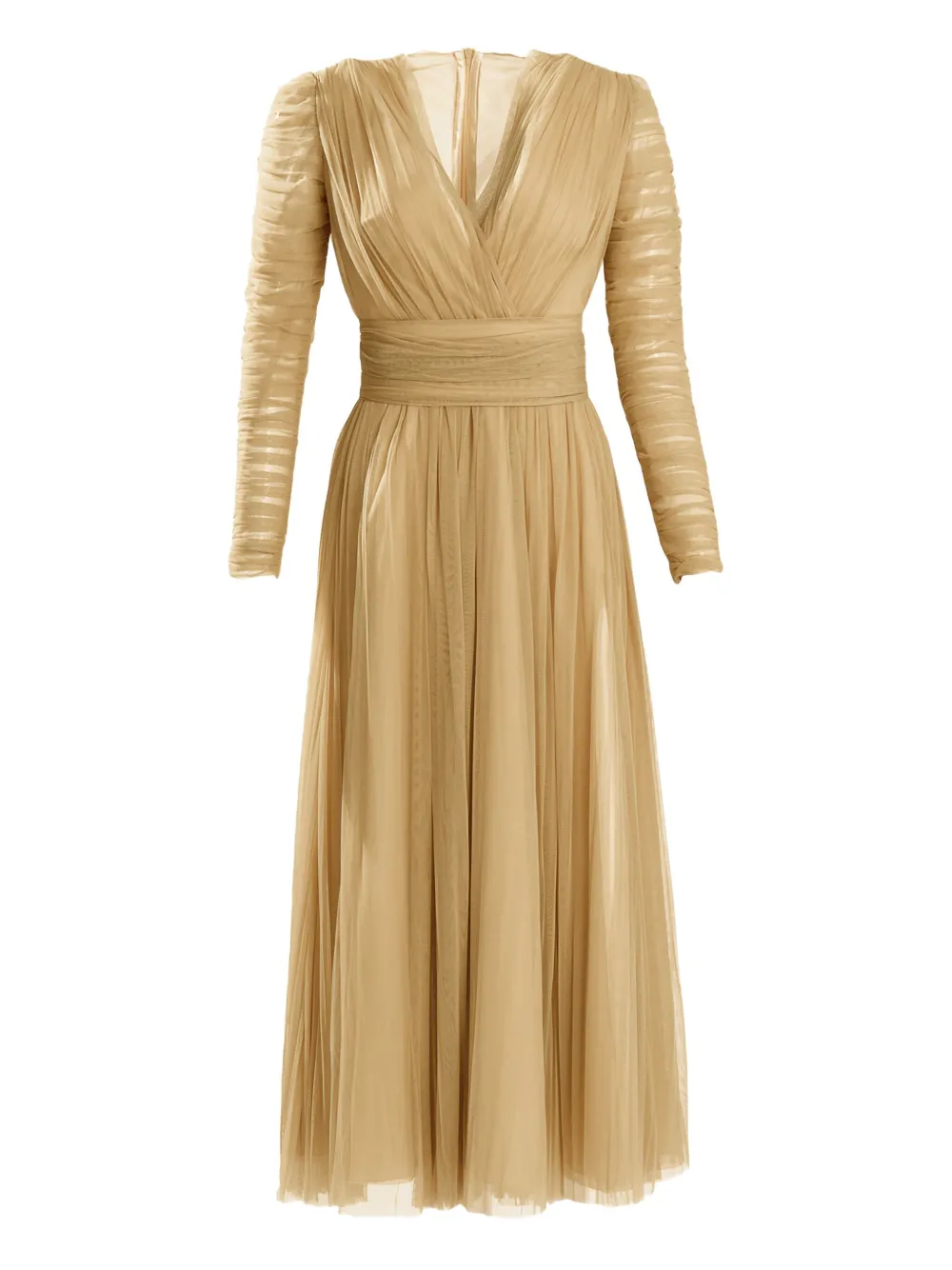 

Миди-платье из тюля с драпировкой Ana Radu, нейтральный