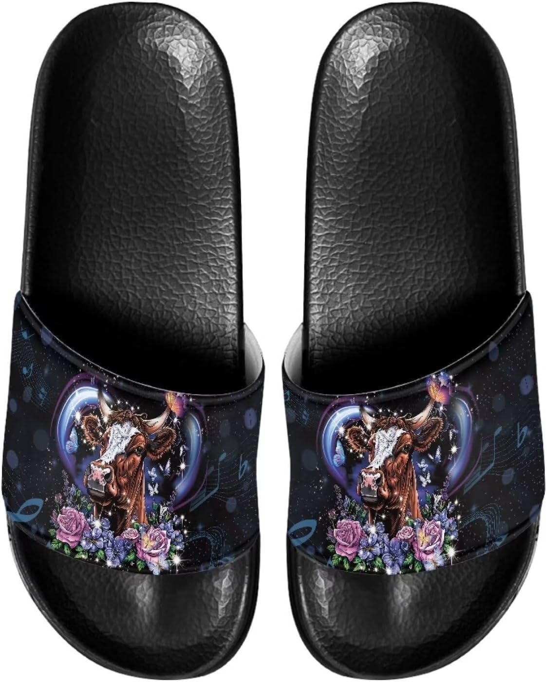 

Тапочки для женщин и мужчин, нескользящие, быстро сохнущие, для душа, сандалии для ванной Judentidos, Heart Horse Butterfly Floral