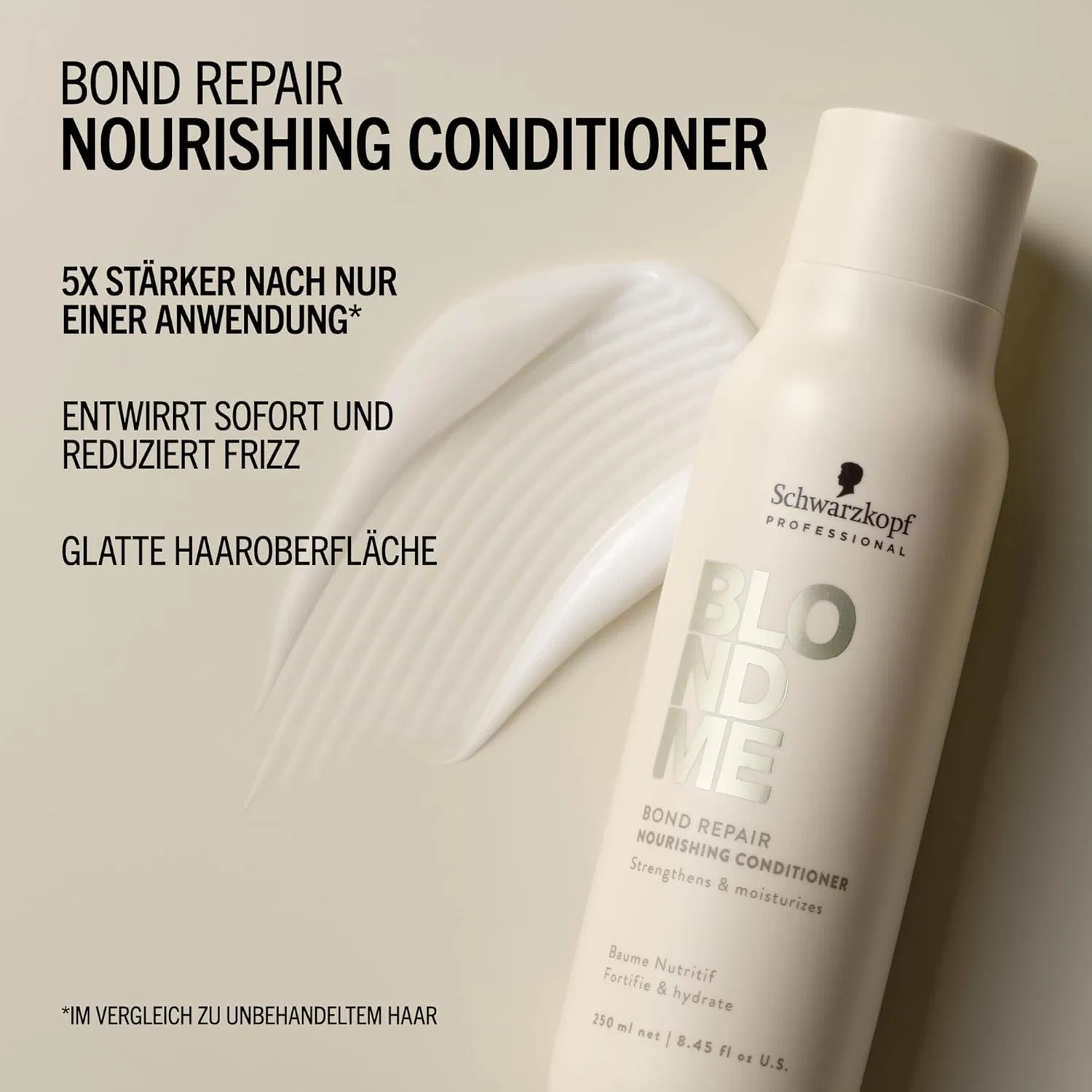 Питательный кондиционер Schwarzkopf Professional BLONDME Bond Repair с миндальным маслом и белым чаем 250 мл Blondme — фото 3