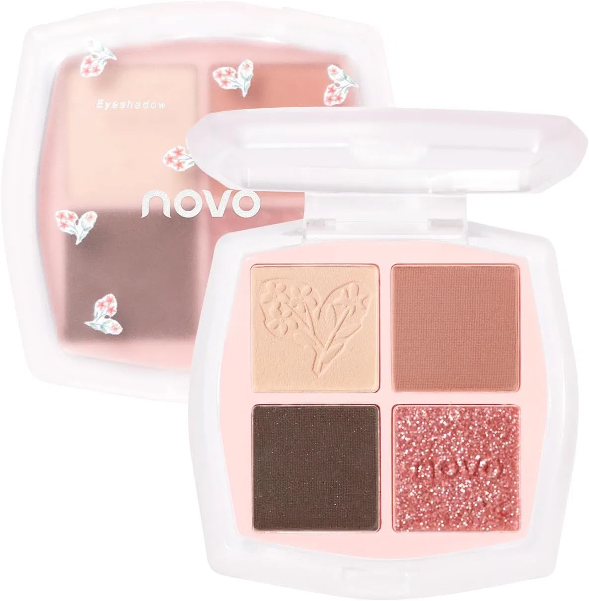 Палетка теней для век 4 цвета, NovoUnow, 03# Red, 10 г