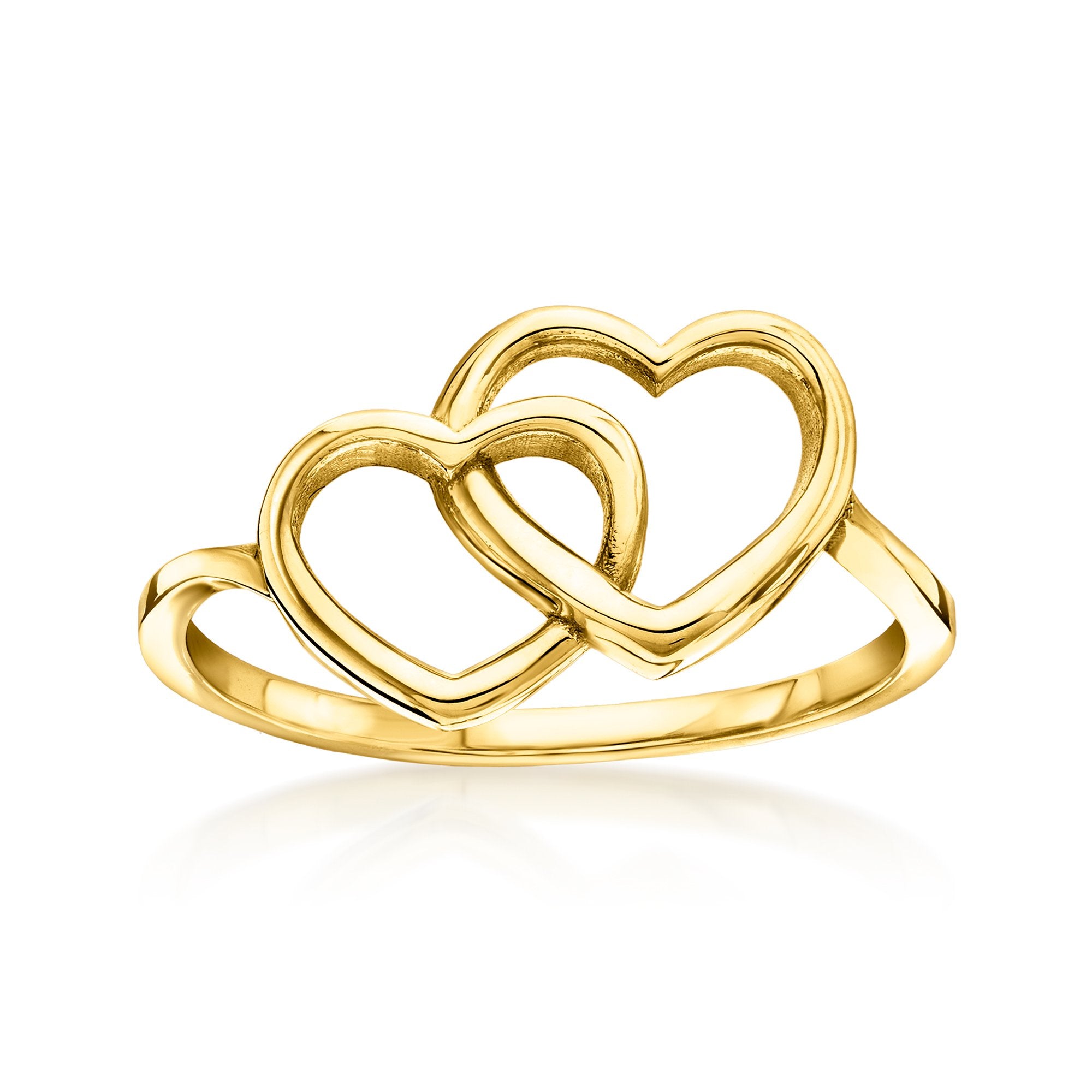 

Кольцо Ross-Simons Italian с переплетенными сердцами из 14-каратного желтого золота Ross-Simons, желтый