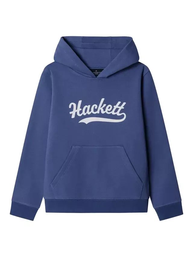 Детская хлопковая толстовка с логотипом, цвет Итонский синий Hackett London