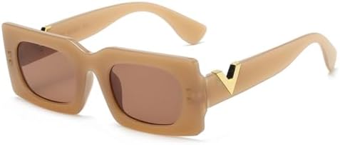 

Ретро-солнцезащитные очки высокого класса с квадратными дужками и металлическим дизайном. Модные солнцезащитные очки, отражающие индивидуальность и тренд, для женщин MTZJH, Brown Brown