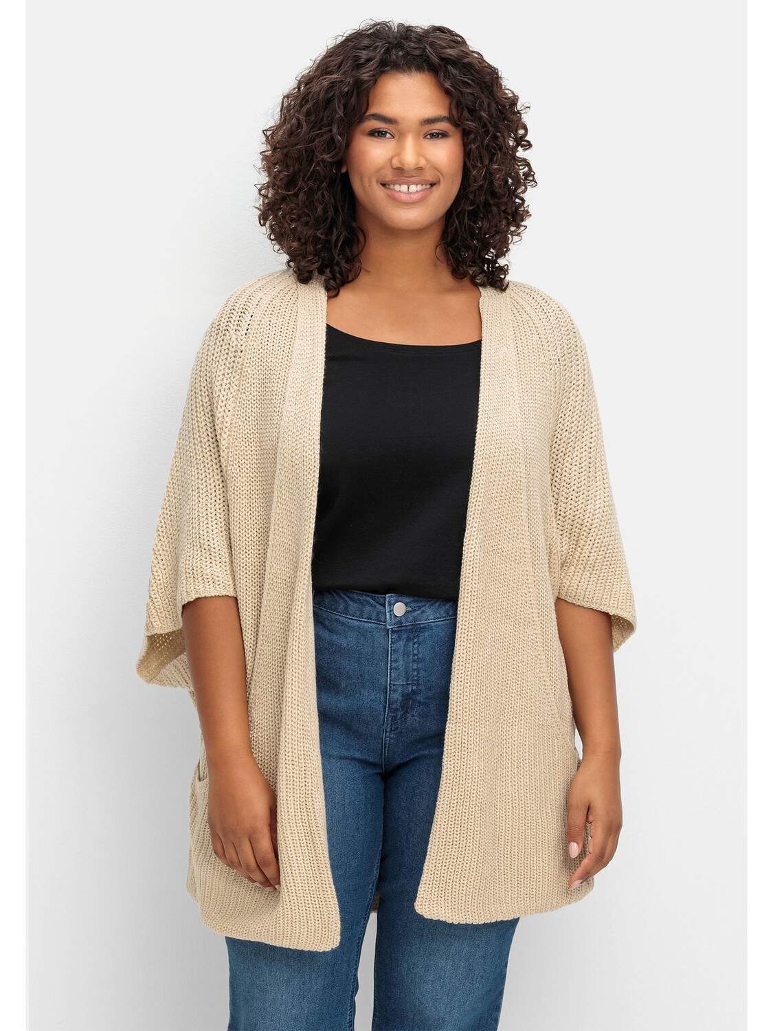 

Кардиган sheego Strickjacke, песочный