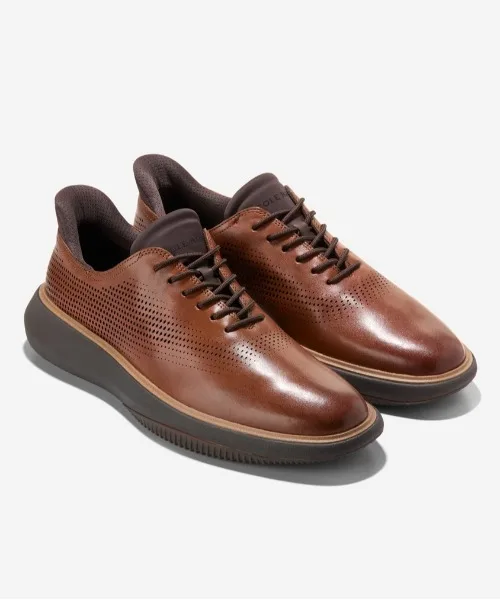 Мужские кожаные оксфорды Grand Phase Laser COLE HAAN коричневые — фото 2