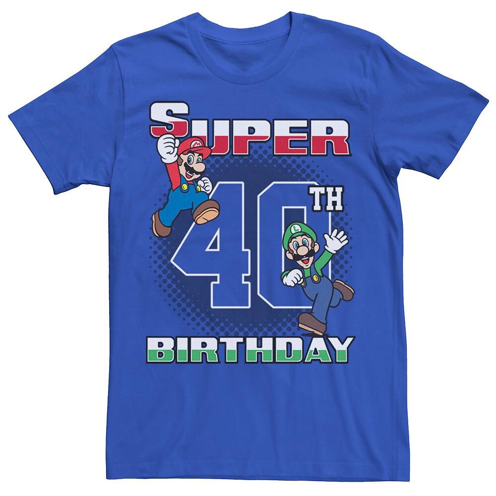 

Мужская футболка с рисунком на 40-летие Nintendo Super Mario и Luigi Super Licensed Character, цвет Royal