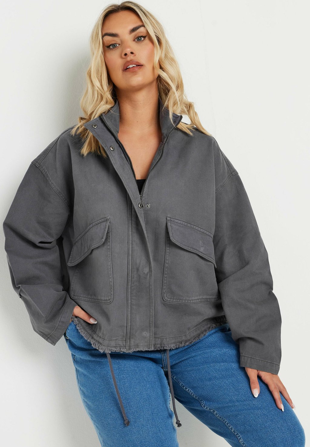 

Летняя куртка DROP SHOULDER Yours Clothing, темно-серый