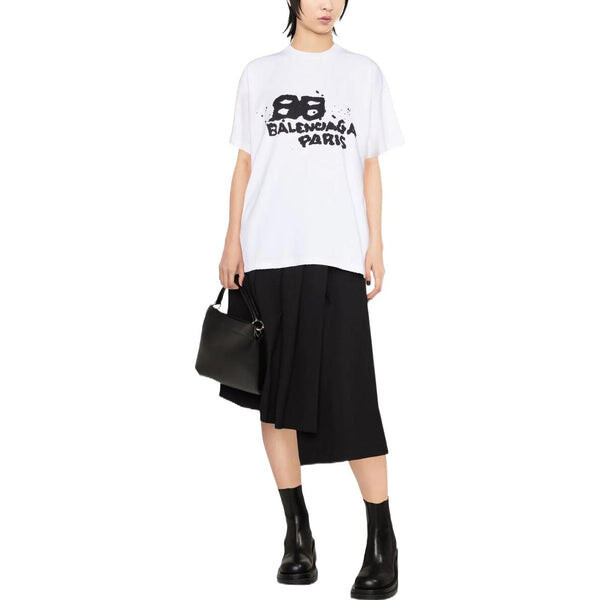 Футболка hand-drawn bb icon t-shirt medium fit 'white' Balenciaga, белый — фото 2