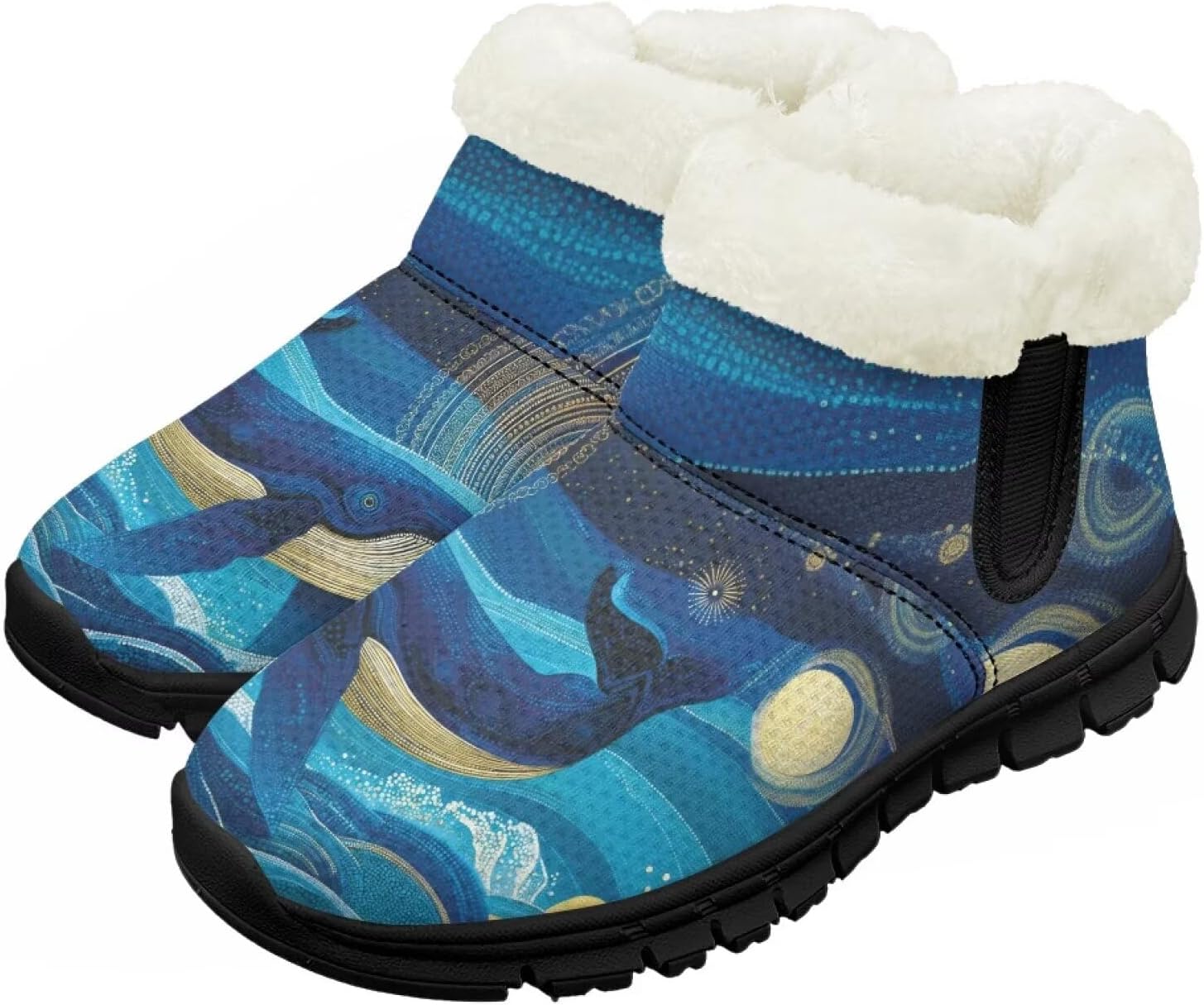 

Зимние обувь для мальчиков и девочек Chririnla, теплые слипоны-сапожки, удобная обувь для дома и улицы, легкие детские тапочки с мехом, Starry Night Whale