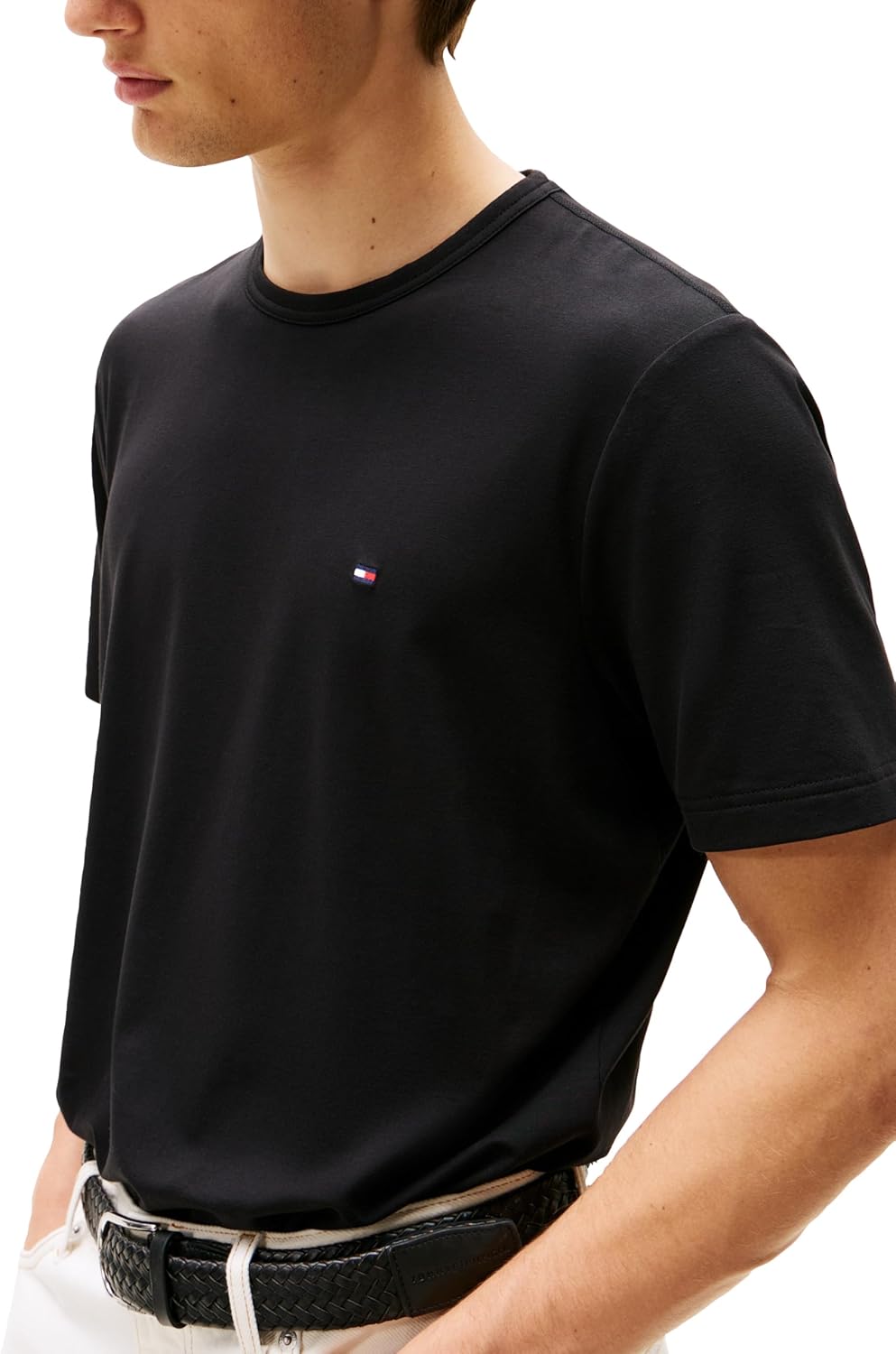 Мужские футболки Tommy Hilfiger Dry Fit с коротким рукавом и влагоотводящими свойствами, Black — фото 2