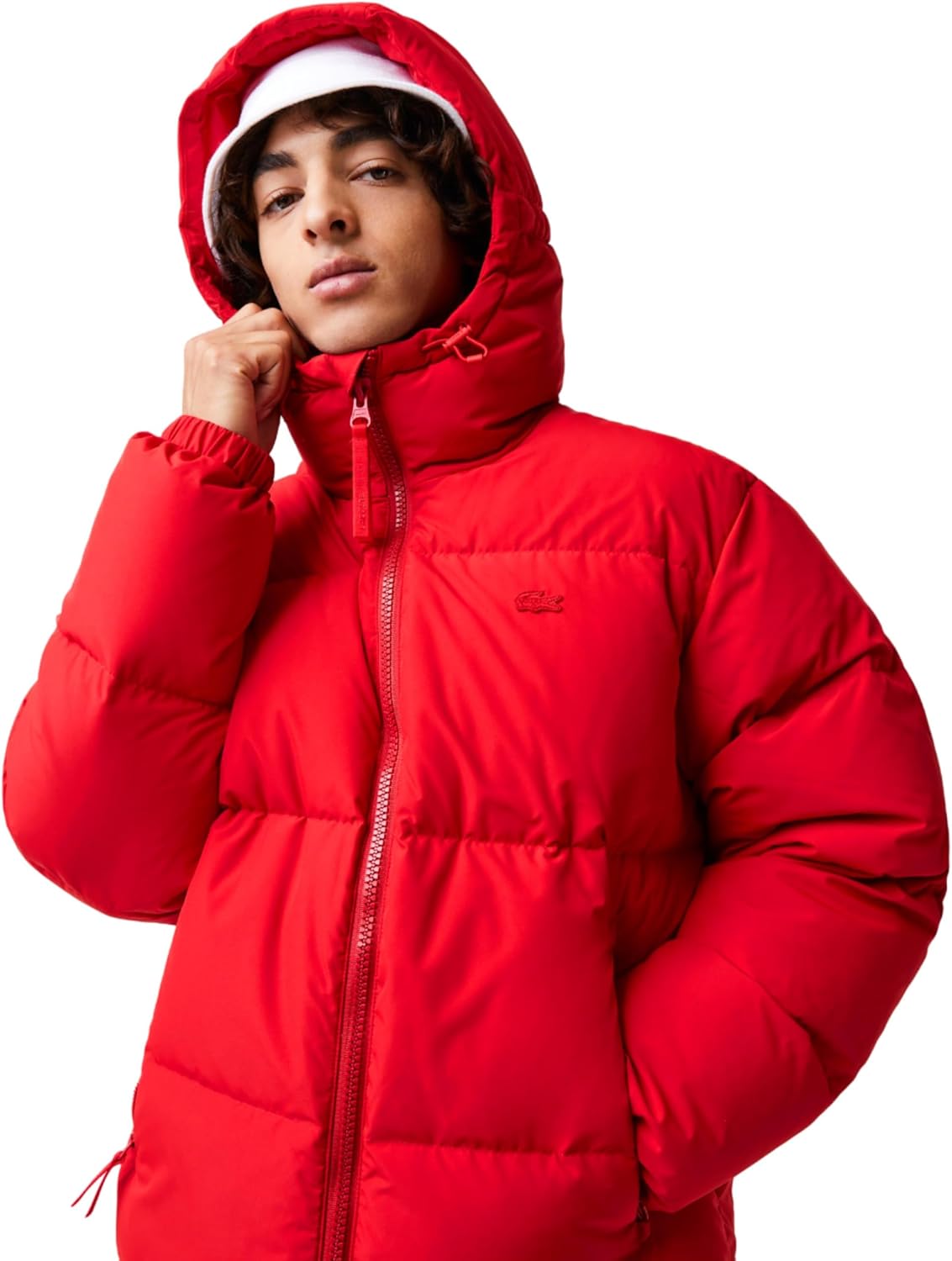 

Lacoste мужская стеганая водоотталкивающая короткая куртка, Rouge