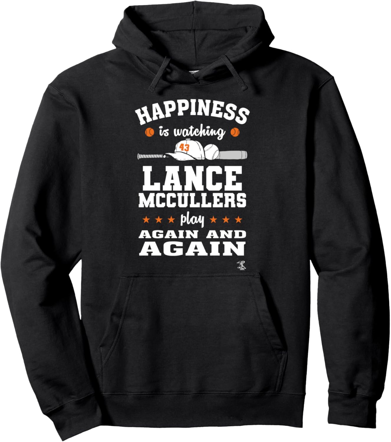 

Худи Lance McColor's Happiness is Watching Game Day, черная Ballpark Mvp