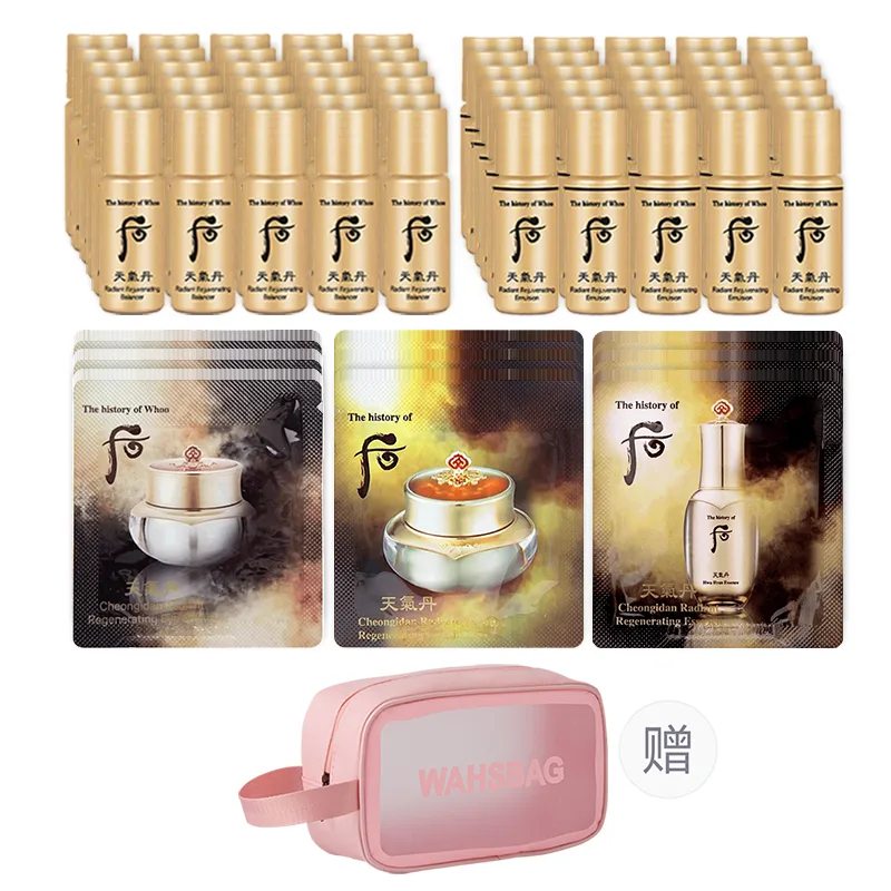 The History Of Whoo Набор для путешествий/пробники унисекс, Water+Lotion+Cream+Eye Cream+Serums *30 with Makeup Bag