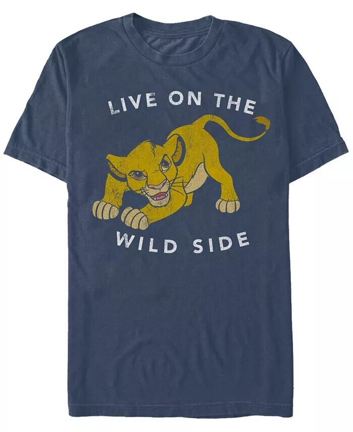 

Футболка с коротким рукавом Disney Men's Lion King Simba Wild Side Fifth Sun, синий