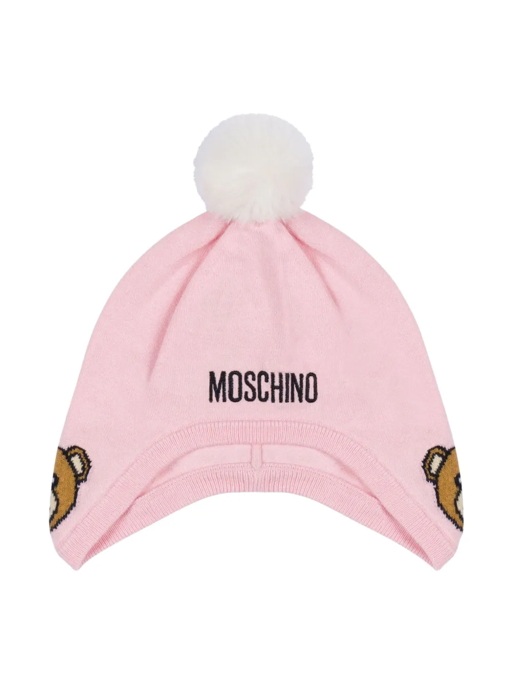 

Шапка бини Teddy Bear с помпоном Moschino Kids, розовый