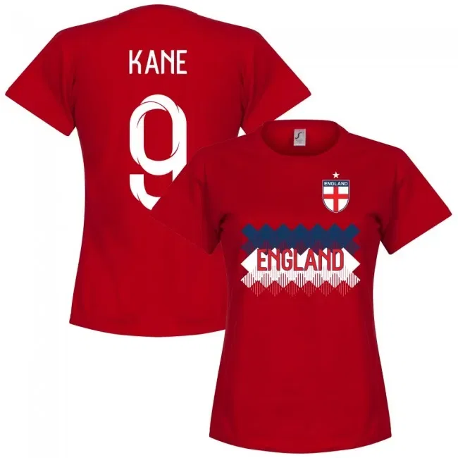 Футболка футбольная Kane 9 England, красный