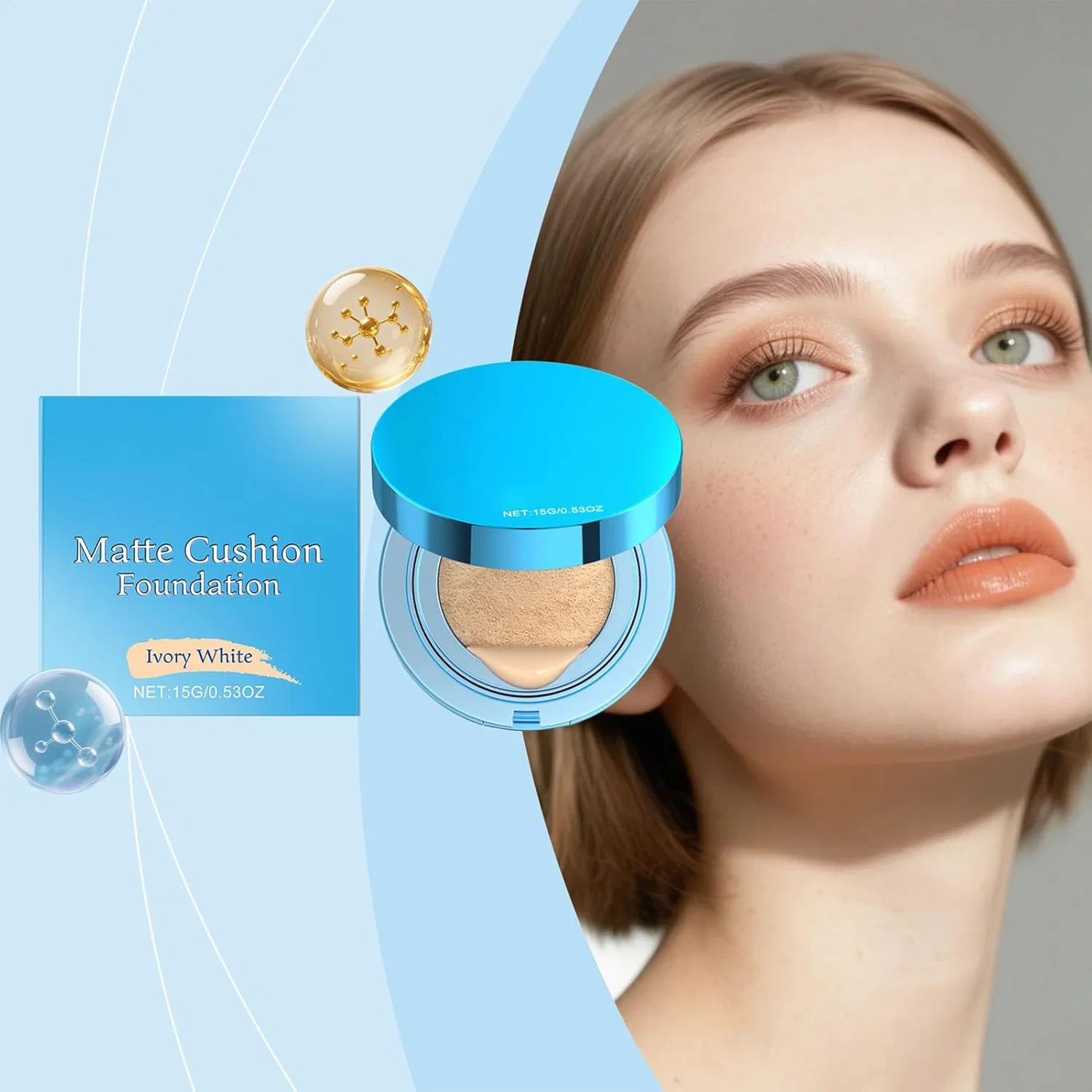 Тональное средство Air Cushion с матовым финишем, без бренда, 1 шт, цвет слоновая кость — фото 2