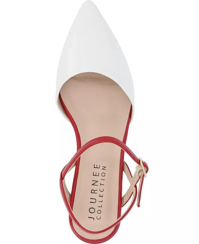 Женские туфли Brynn Block Heel с острым носком Journee Collection, белый — фото 4